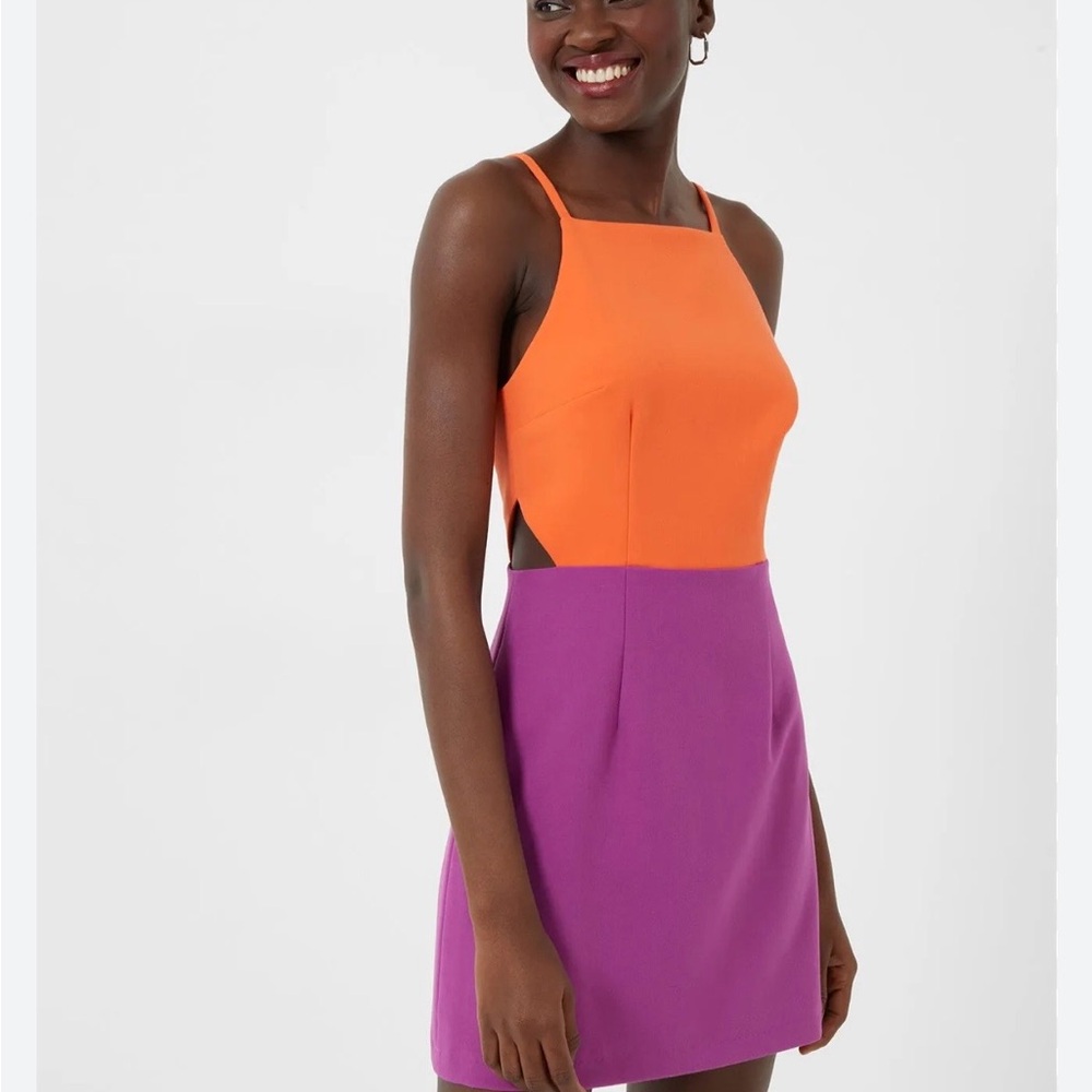 French Connection Women's Whisper Colorblocked Cutout Dress Size 6 Retail $148